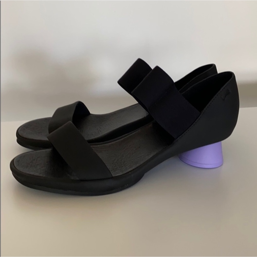 Camper Alright Full-Grain Leather with Lavender Rubber Heel